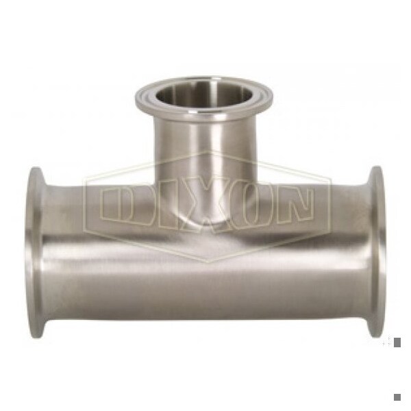 Clamp Reducing Tee, 1-1/2 x 1 in, 304 SS, Domestic